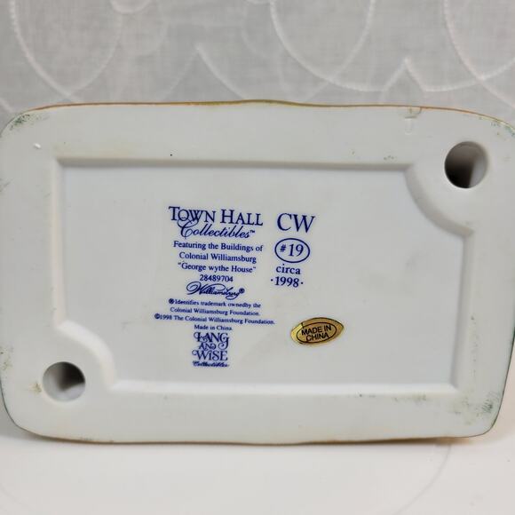 Lang & Wise Colonial Williamsburg George Wythe House Ceramic Figurine 28489704 - Picture 12 of 12